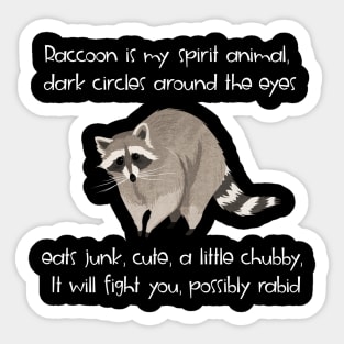 Raccoon is my spirit animal shirt Sticker